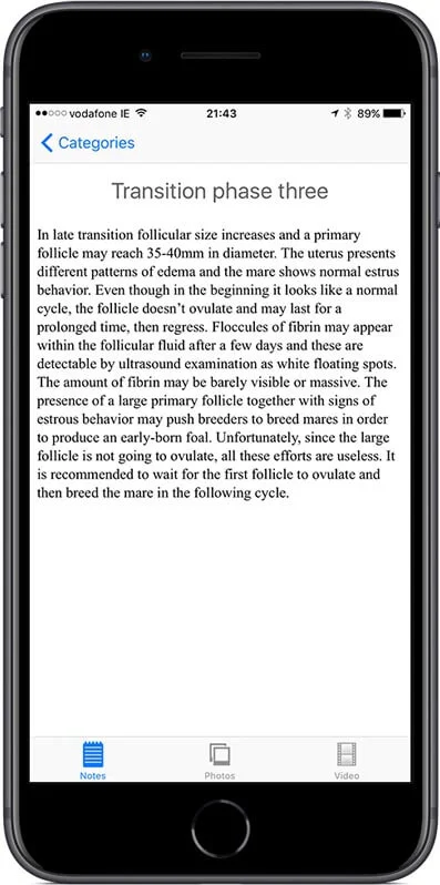 Text descriptions to aid interpretation of the ultrasound findings.