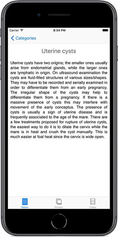 Text descriptions to aid interpretation of the ultrasound findings.