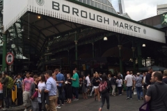 BOROUGH MARKET for fresh Raclette cheese and pickles on potatoes
