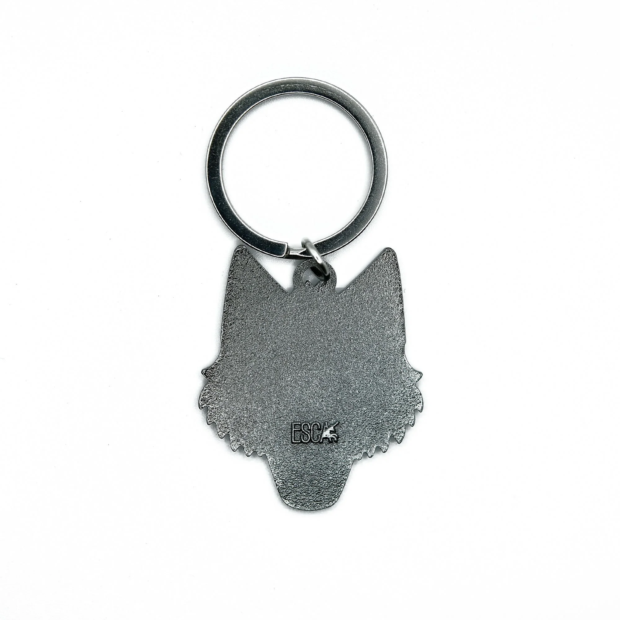ESCA Wolf Emaille Schlüsselanhänger