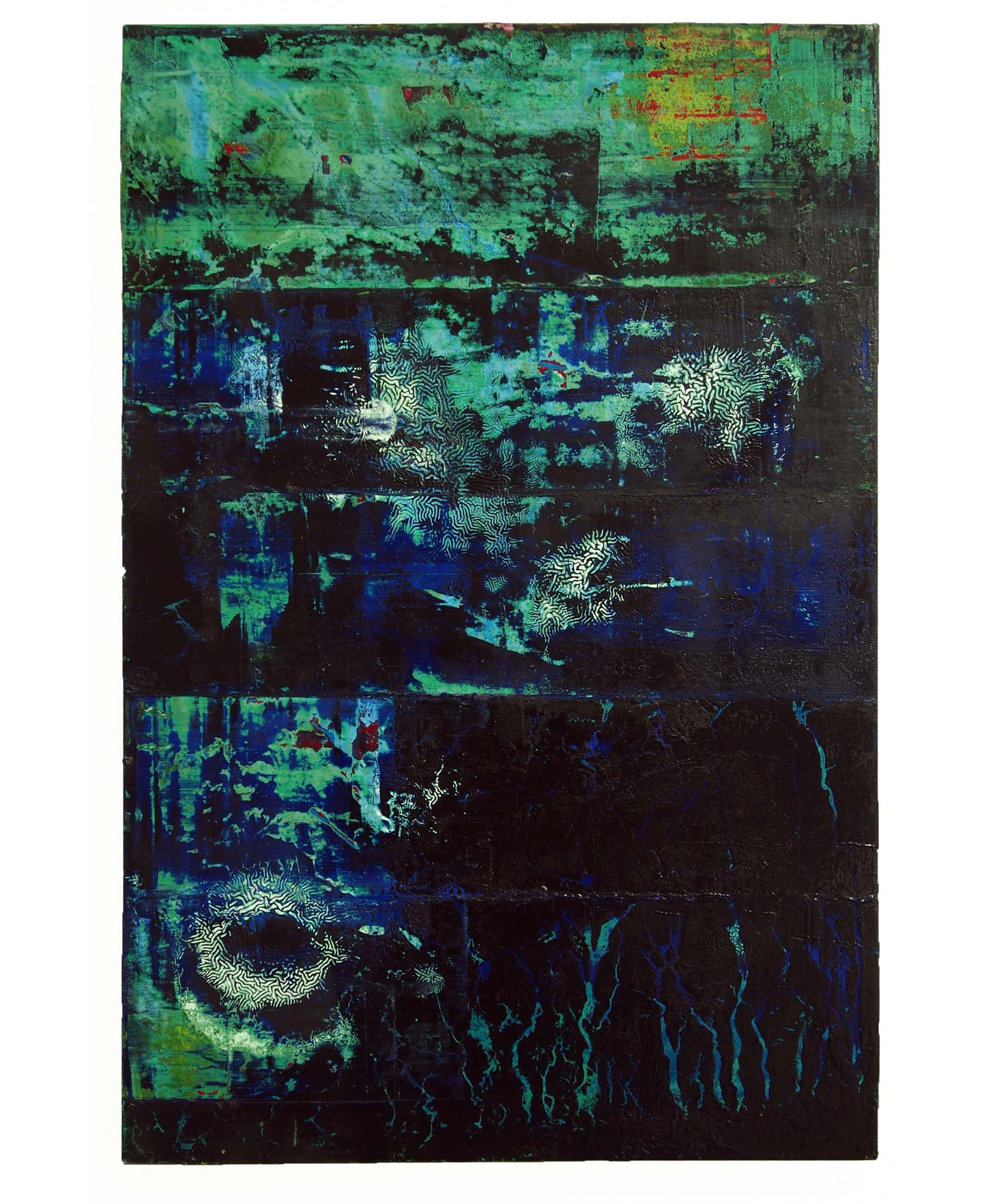 Chromatic Inscription I (2017). Oil and gloss on aluminium.