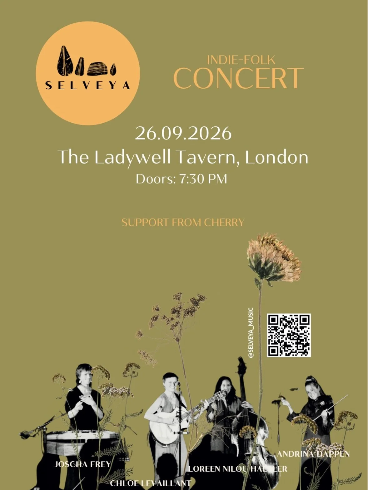 LIVE MUSIC AT THE TAV! Saturday 26th September 7:30pm. If the end of summer is getting you down come to The Ladywell Tav for some autumny folk vibes- free entry! 🍂

Welcoming @selveya_music and @cherry.band.music 

Selveya are a French - British - S