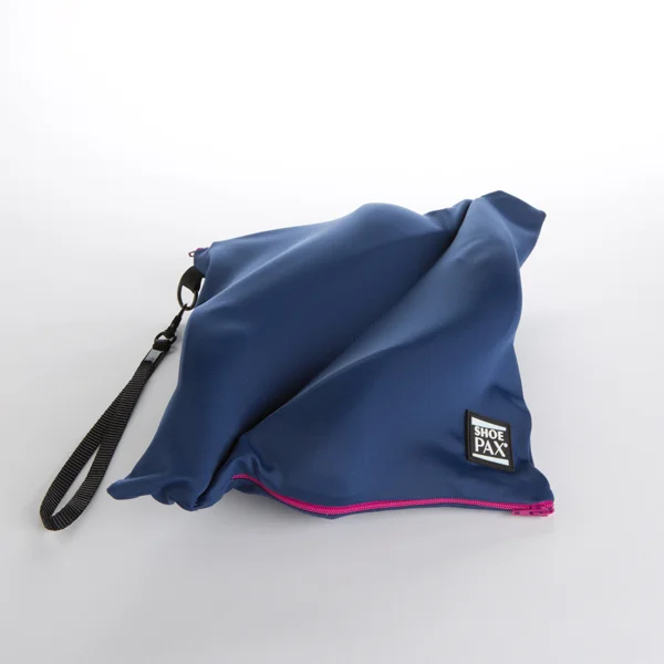 Navy Fabric & Plum Zipper ShoePax