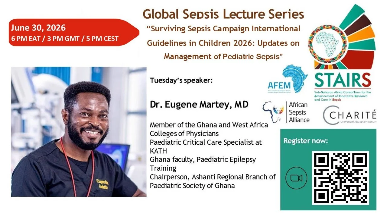 STAIRS Global Sepsis Lecture Series: Next webinar on Surviving Sepsis Campaign International Guidelines (SSC) in Children 2026