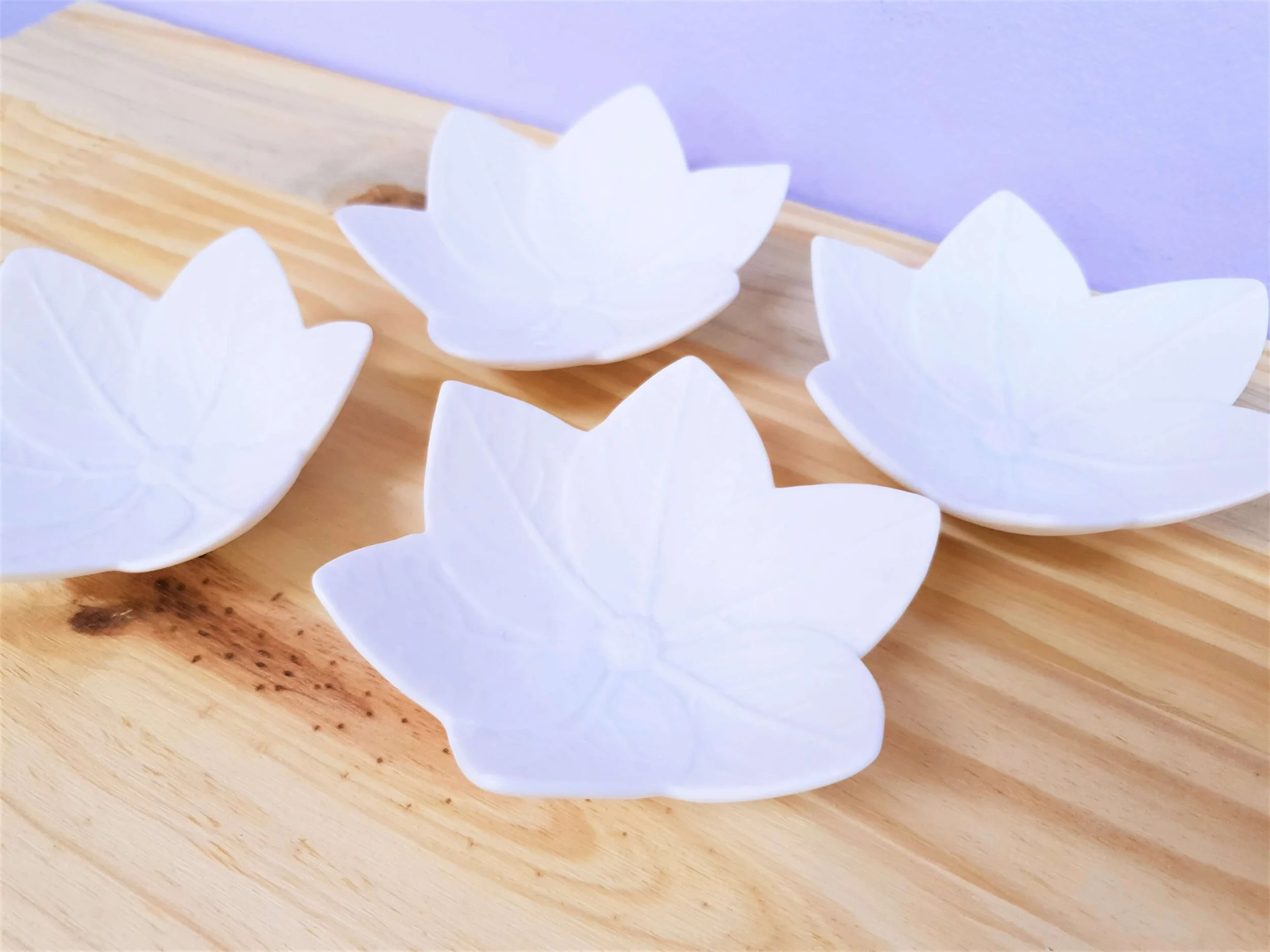 Porcelain Leaf Ramekins Set of Four