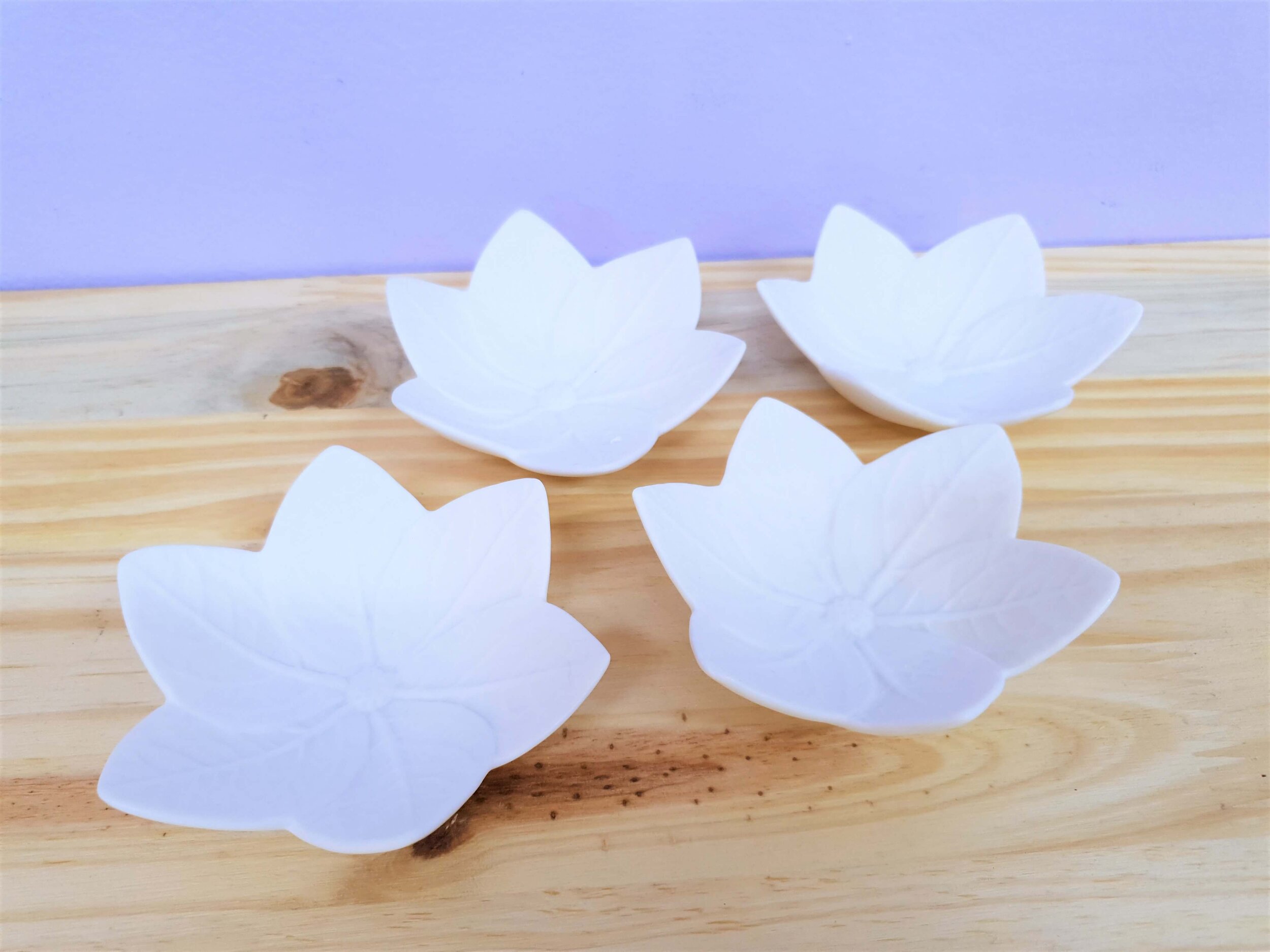 Porcelain Leaf Ramekins Set of Four