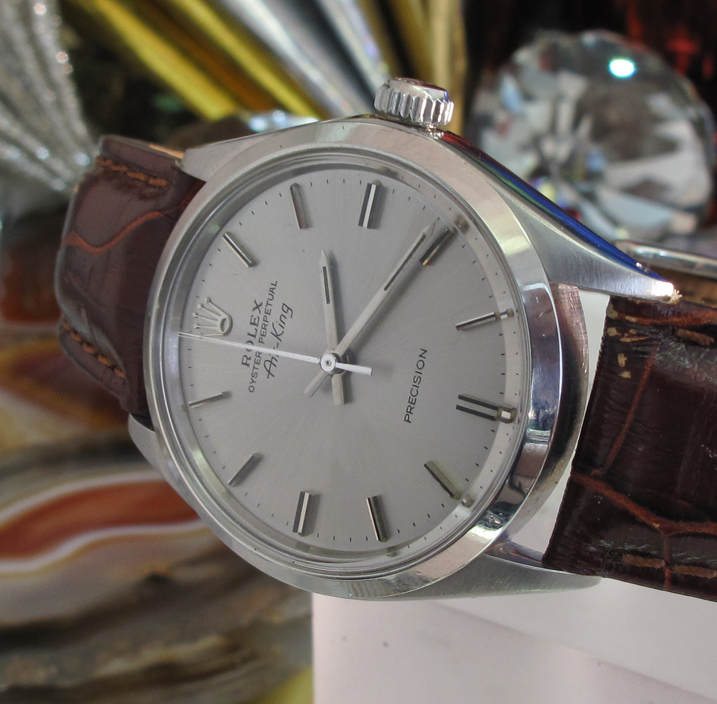 Rolex Oyster Perpetual Air king 5500 Calibre 1520 Silver dial 2.5 Year  Warranty — Time2Timepiece