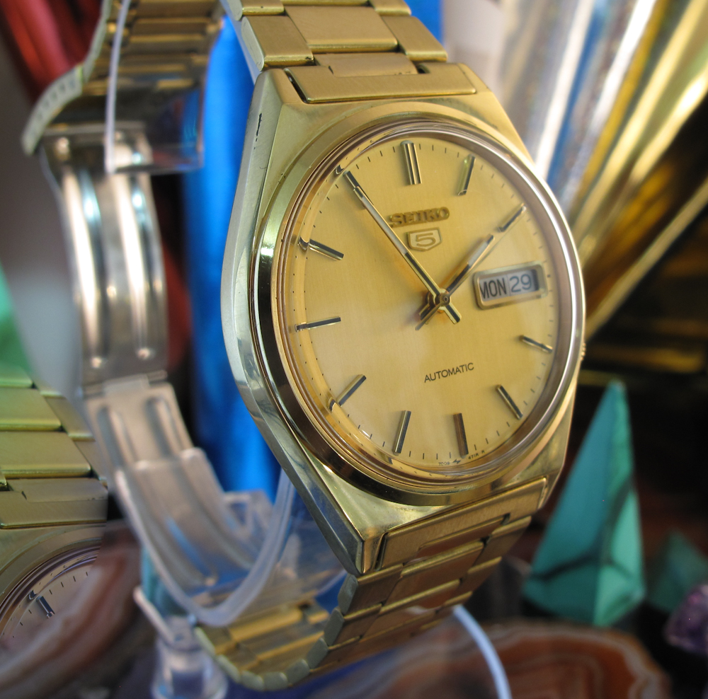 Seiko 5 Automatic Day Date 7009-3140 serviced 2 year Warranty Gold Plated —  Time2Timepiece