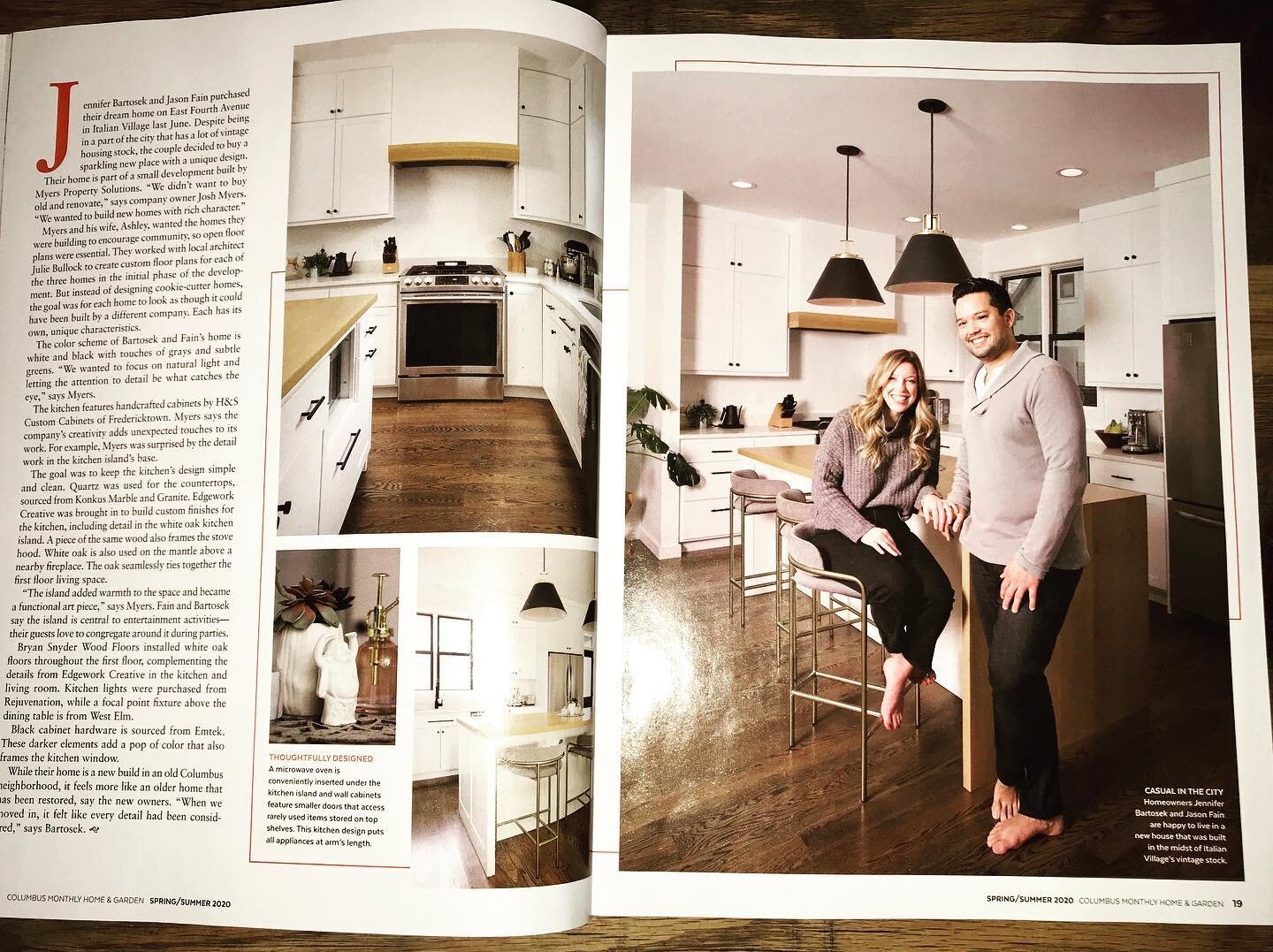 Columbus Monthly&rsquo;s latest Home &amp; Garden issue features the kitchen from one of the three homes in Italian Village we designed and built last year. It highlights the work of some of our trade partners, specifically the work of @edgeworkcreat