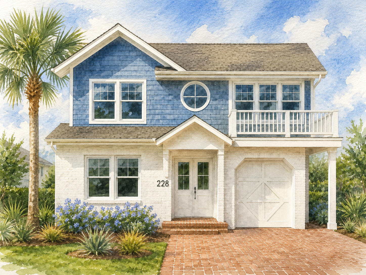 Water color painting of the house that made Neptune Beach history.