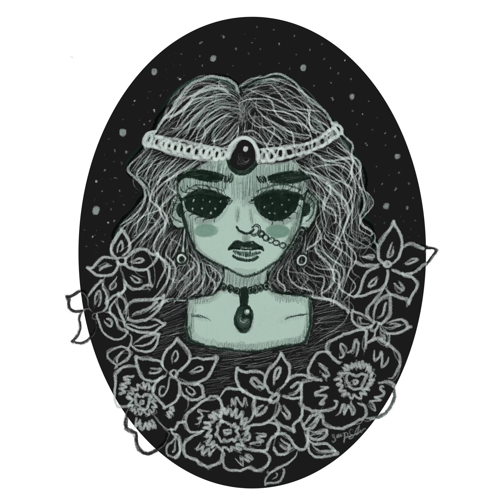  A dream of spring. Gothic portrait inspired by the style of MadebyMorganB. 