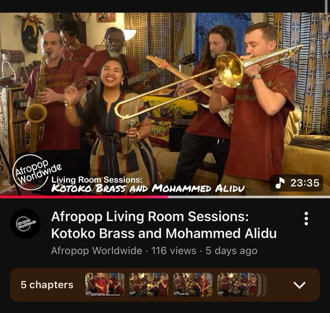 Kotoko Brass &amp; Mohammed Alidu @afropopworldwide Living Room Session out now! #afropop #ghana #africanmusic #tinydeskconcert