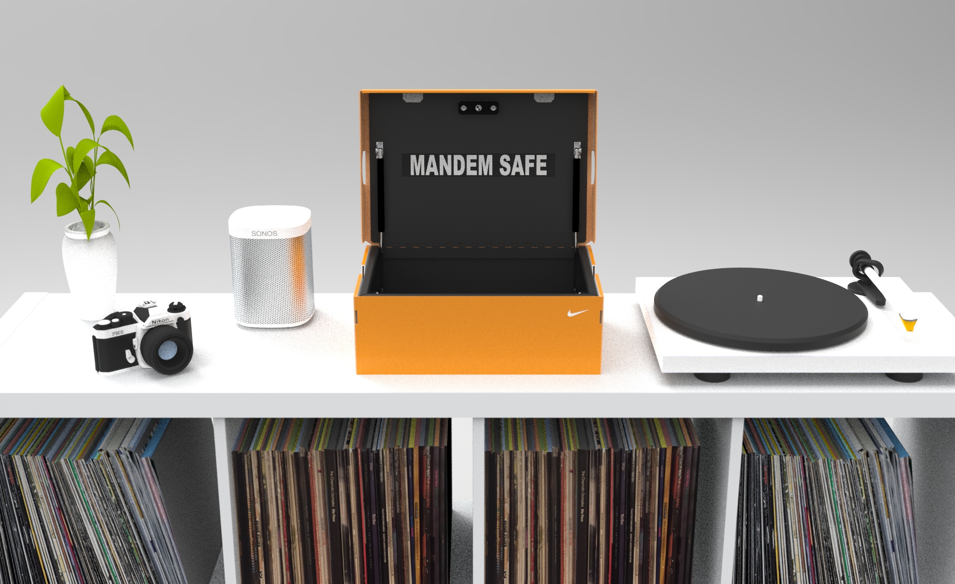 The Mandem safe LX opened front view rendering