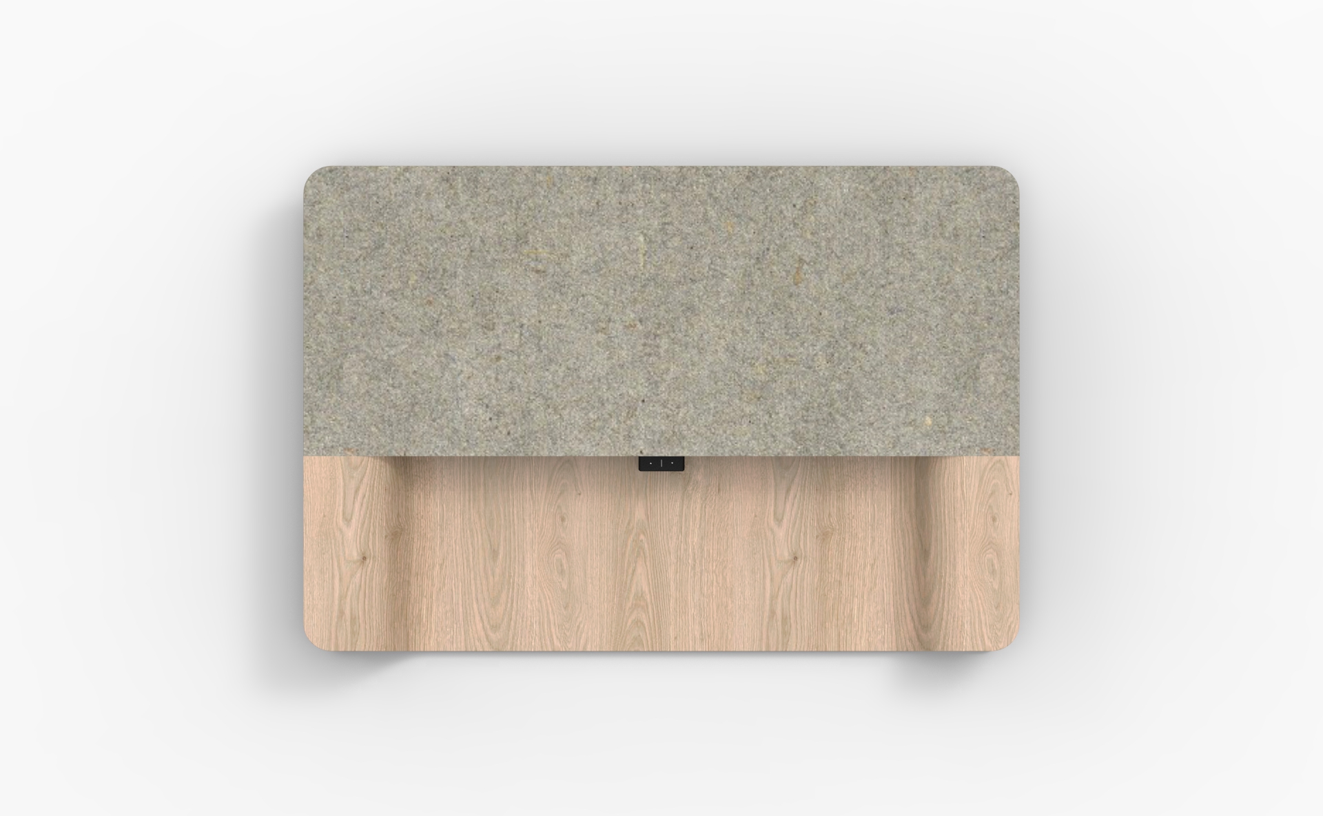 Artisan standing desk adaptor Top view Render with Velcromat Beige