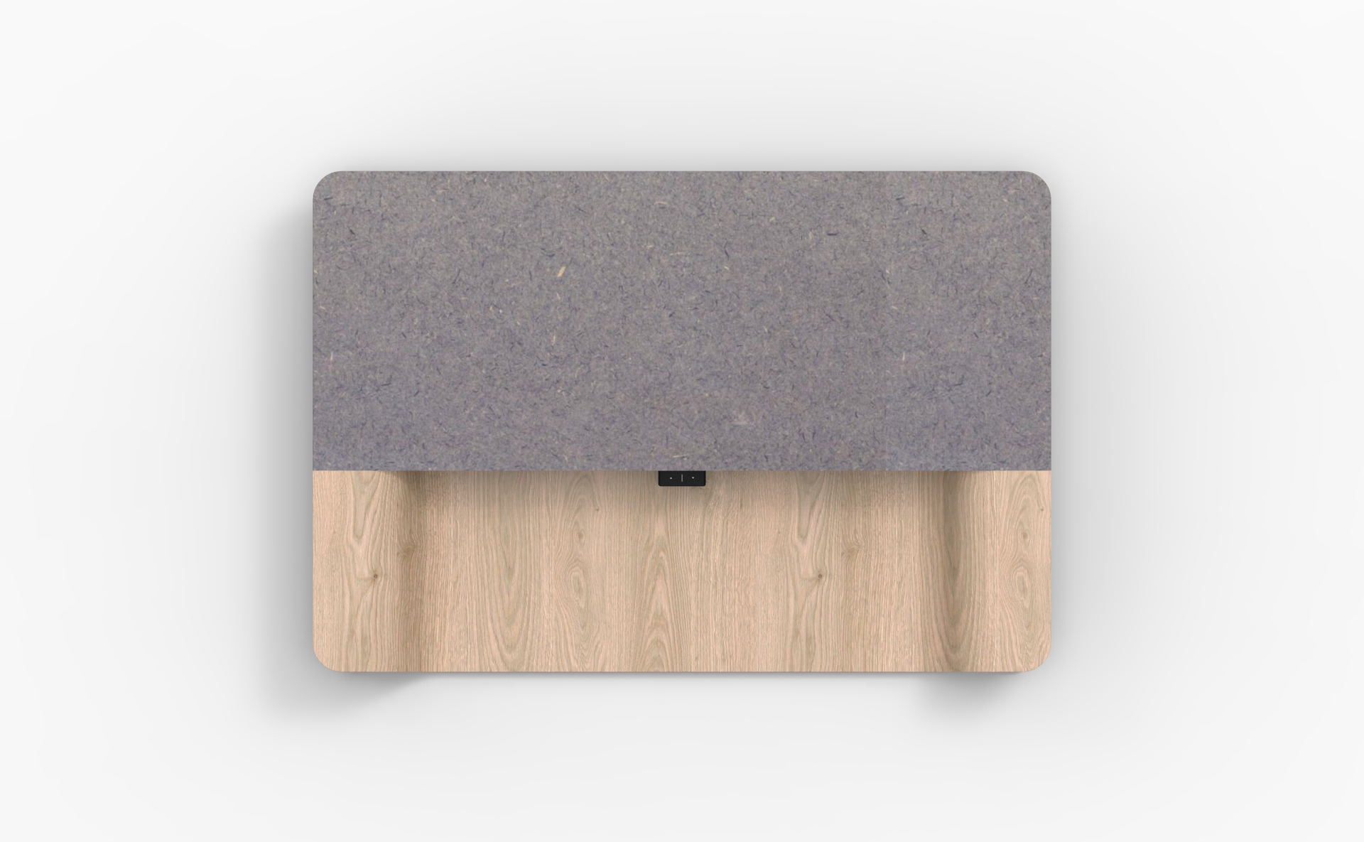 Artisan standing desk adaptor Top view Render with Velcromat Blue