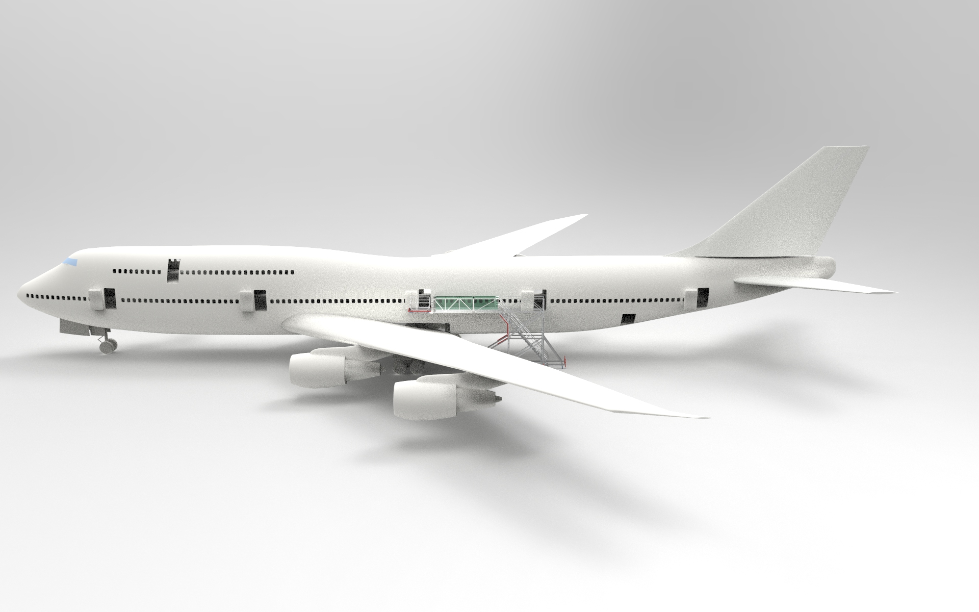 Aircraft Overwing Door Access A380 Side Rendering