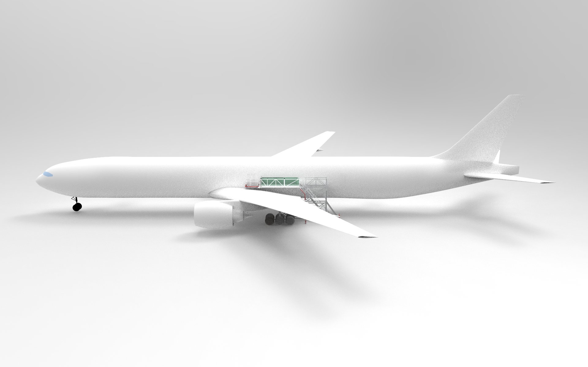 Aircraft Overwing Door Access B777 Side Rendering