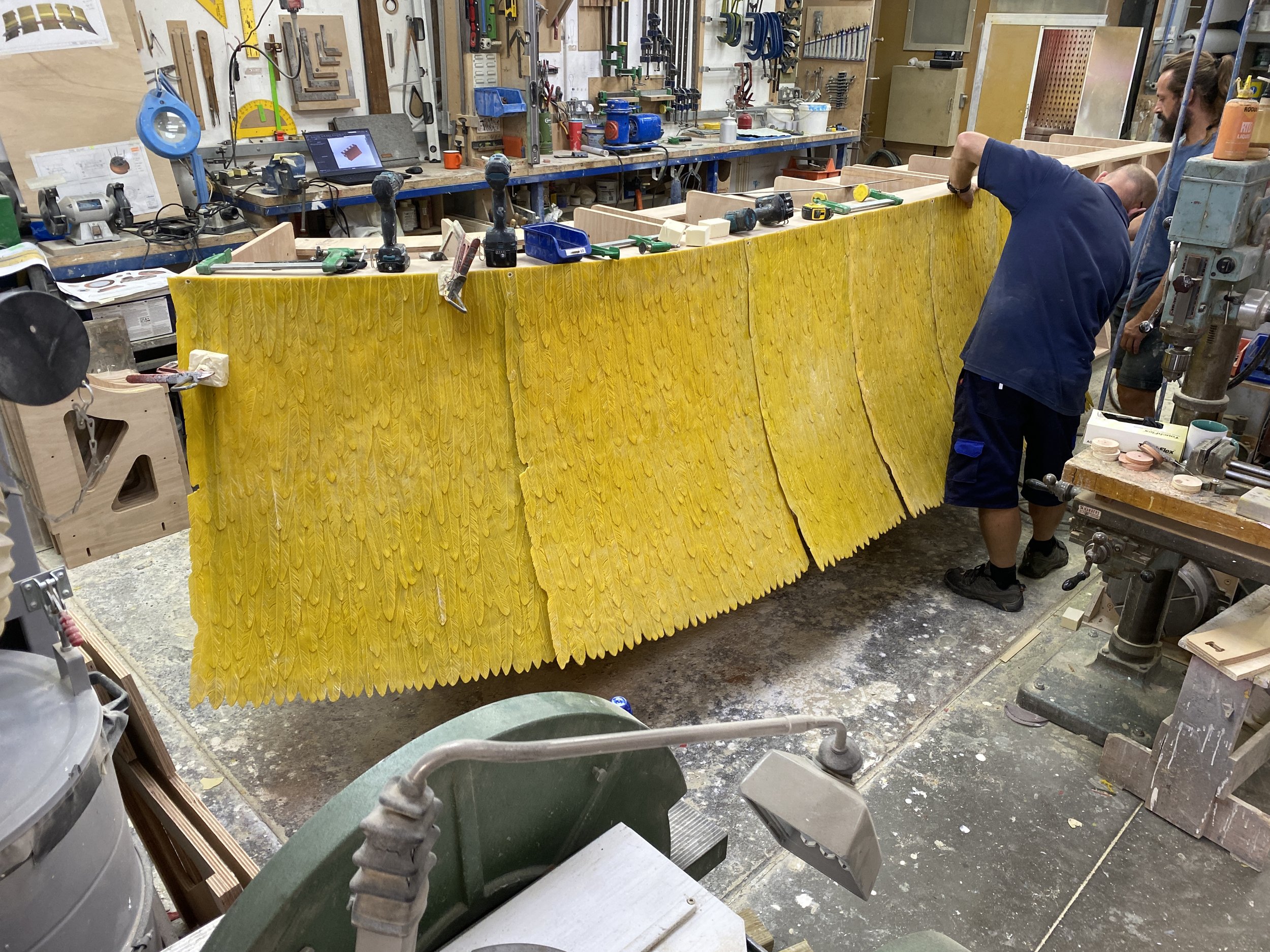 Some Design Engineering Duck And Waffle Retail Shop Fitting Work In Progress PDR Canopy Installation 07