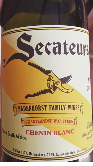 A.A. Badenhorst Family Wines Secateurs Chenin Blanc 2016