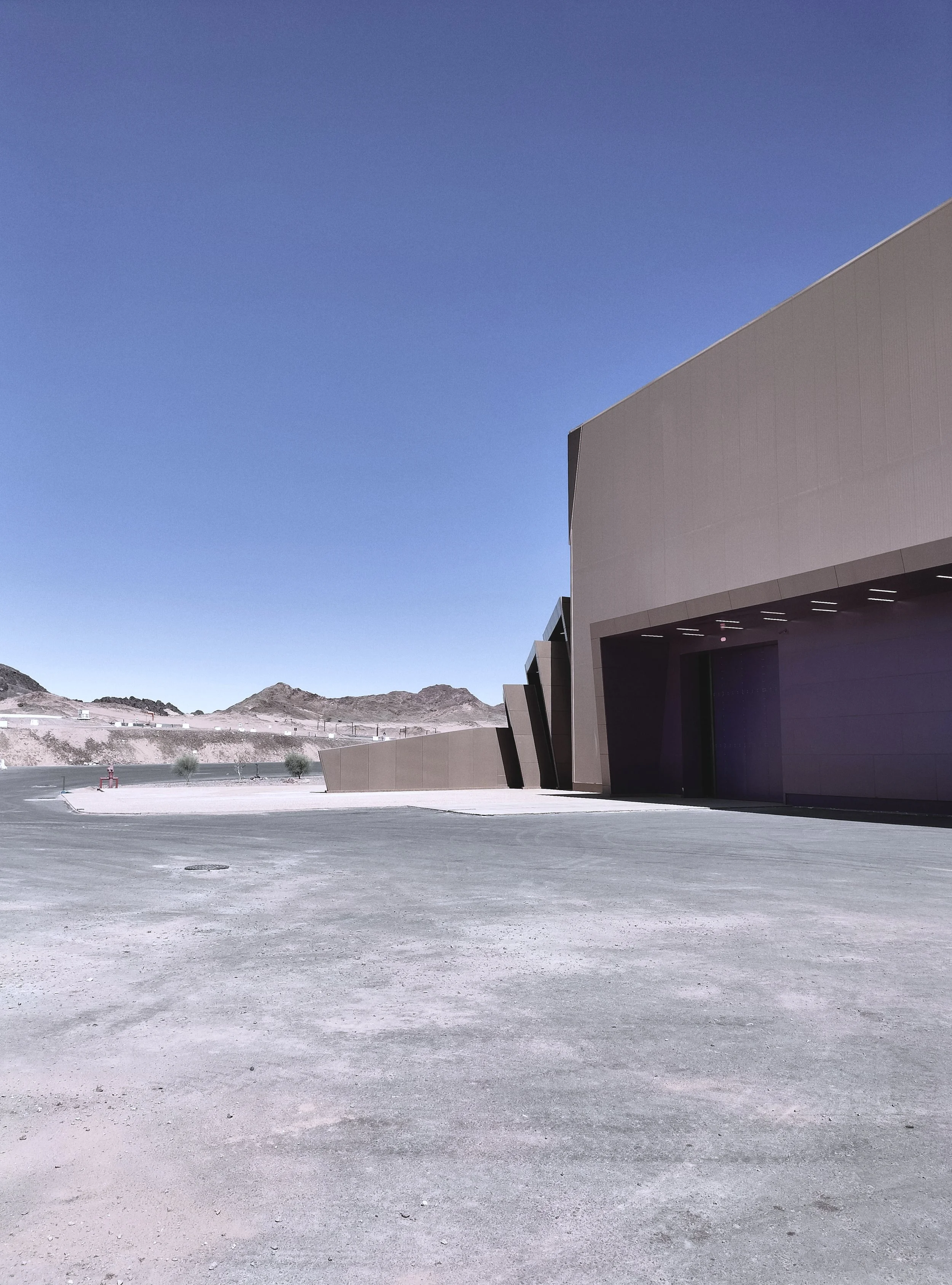Film studio loading bay and entrance to the supporting building. 