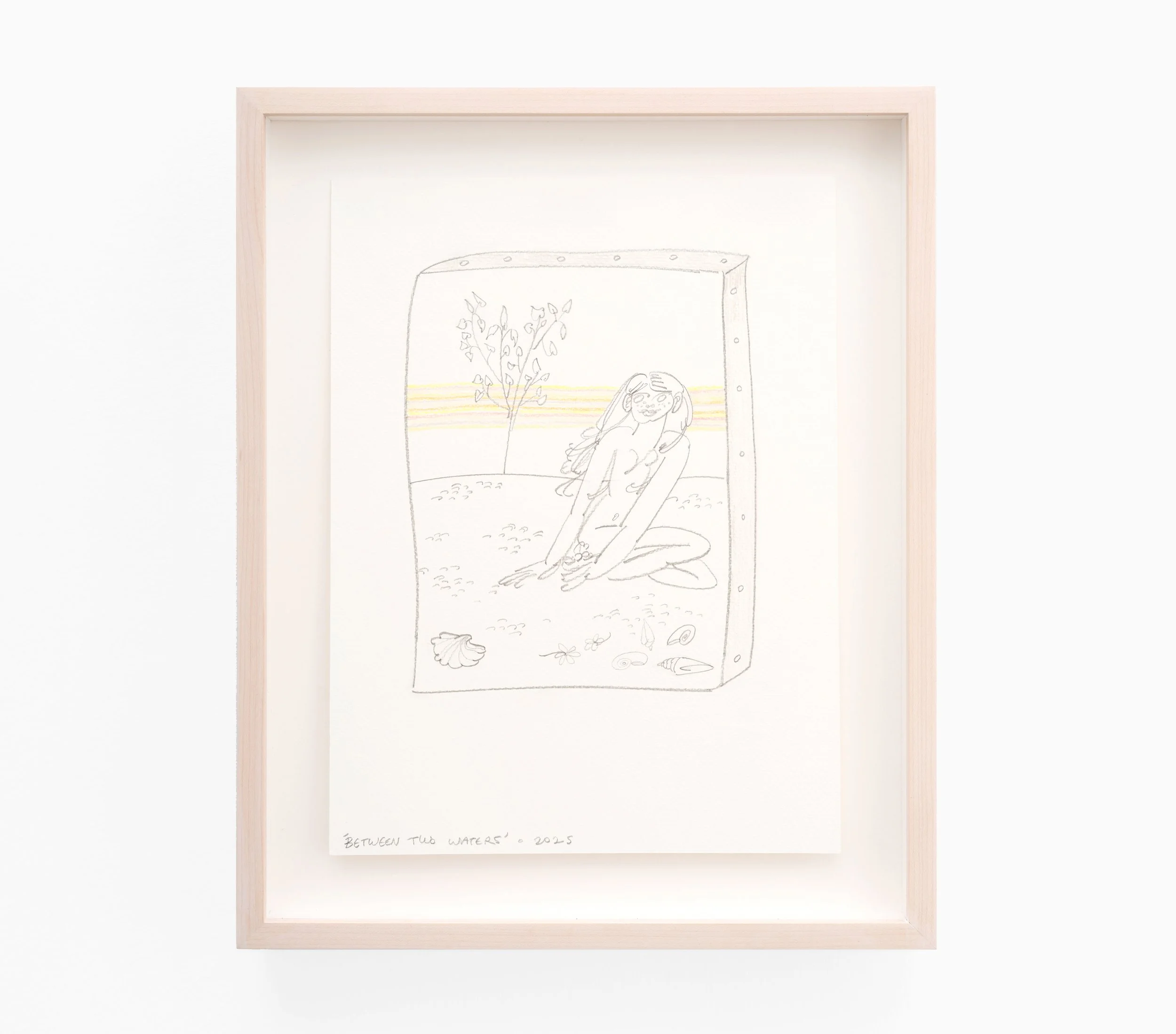 Study for Between two waters , 21 × 30 cm, pencil on paper, 12.26 gallery, Dallas, US , 2025
