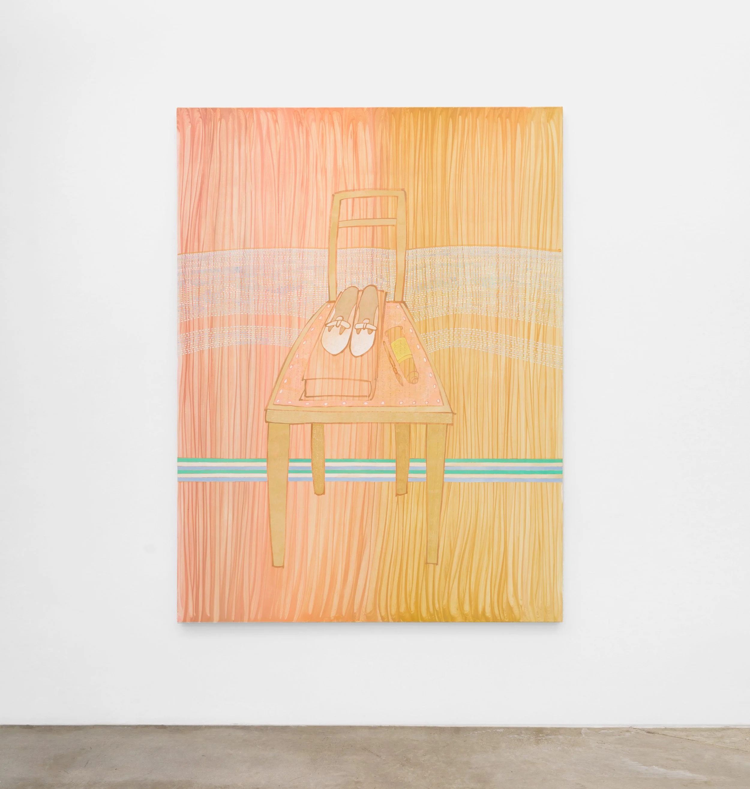 Installation view, Studio chair , 200 × 150 cm, oil on canvas, 12.26 Gallery , Dallas, US, 2025