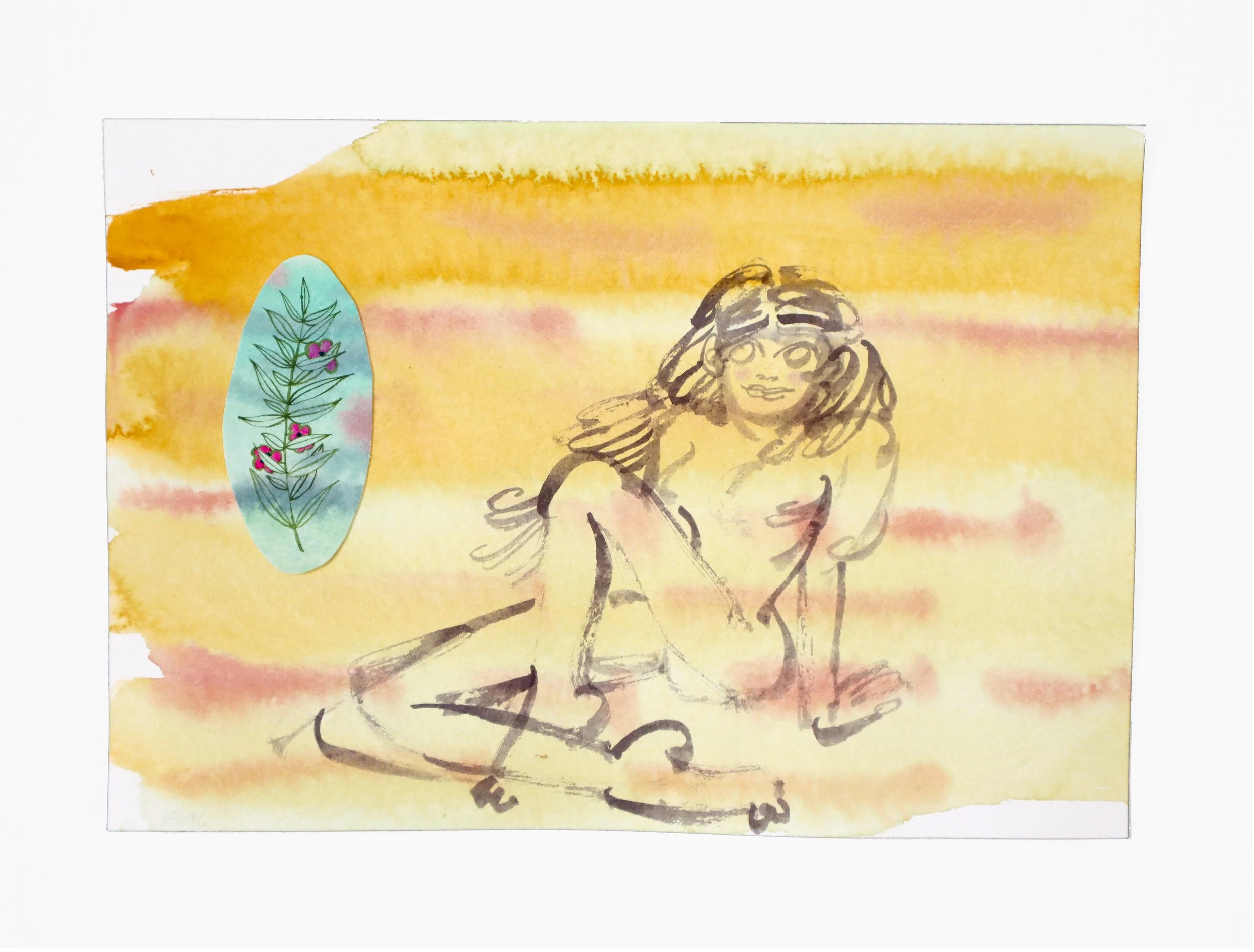  Karma , 18 x 26 cm, watercolor, pigments and ink on cotton paper, 2026,    Traces    group show ⋆
     Sixty Six   , London UK
