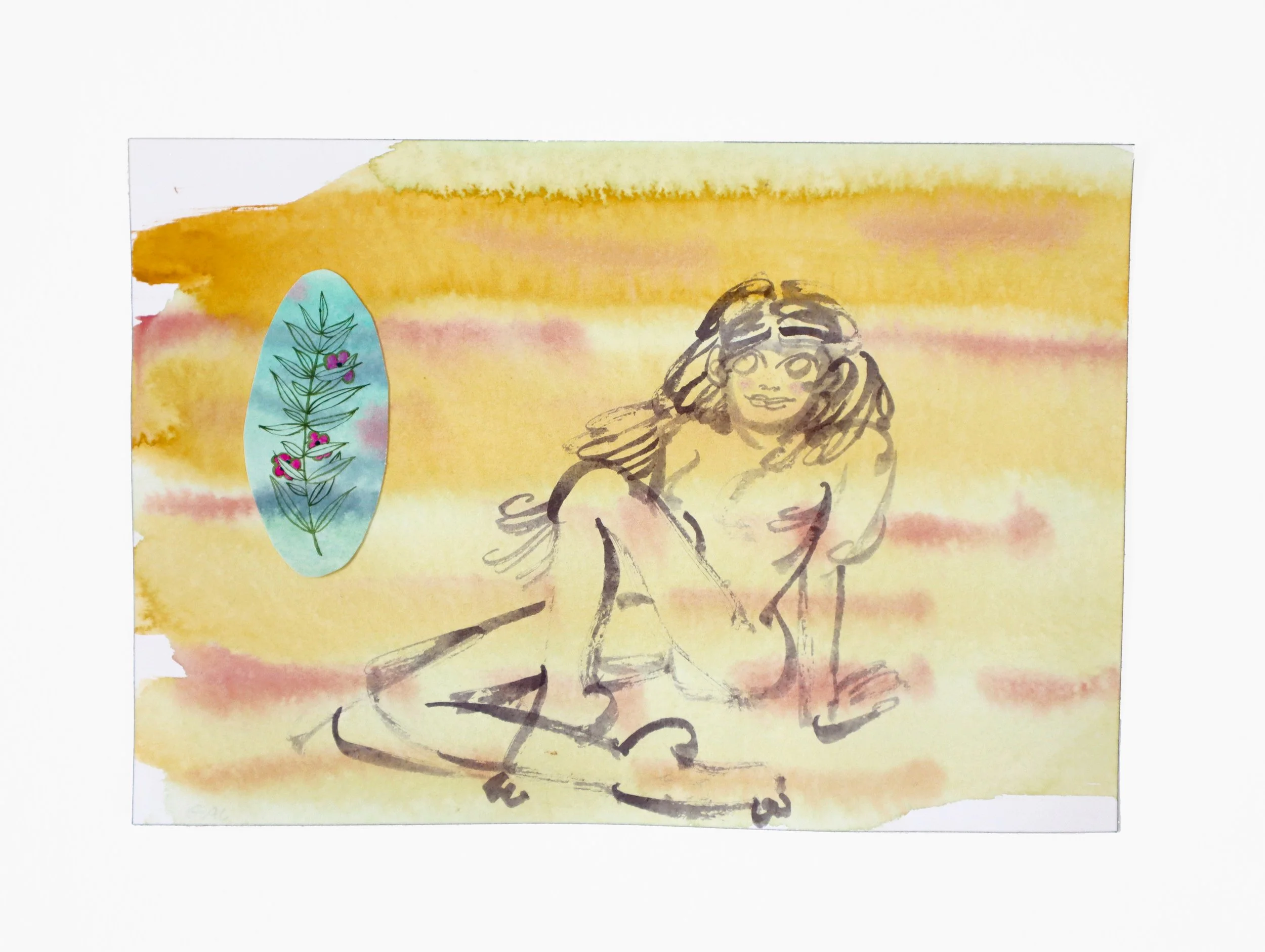 Karma , 18 x 26 cm, watercolor, pigments and ink on cotton paper, 2026,    Traces    group show ⋆
     Sixty Six   , London UK