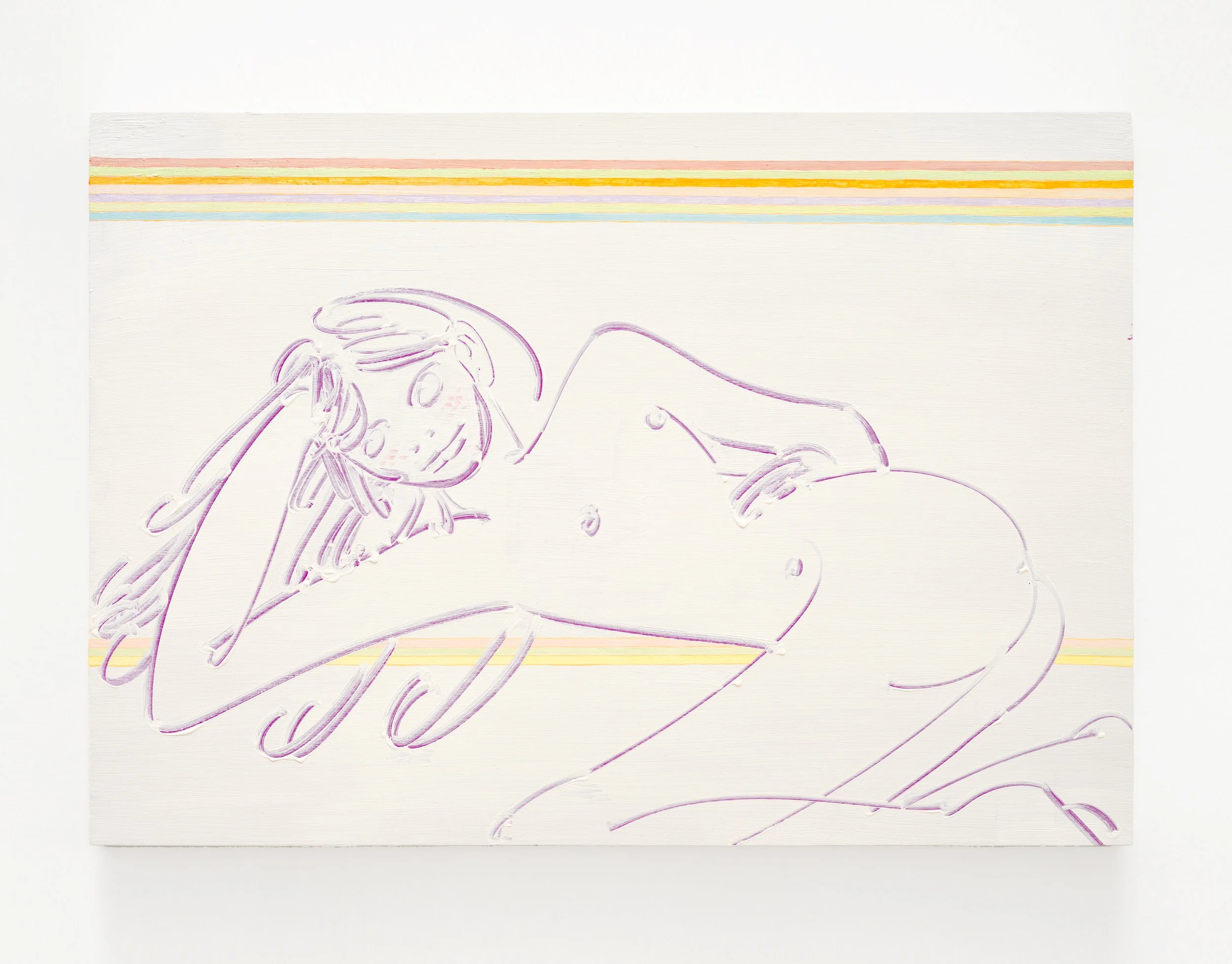 Awake , 100 × 40 cm, oil on wood, 12.26 gallery, Dallas, US , 2025