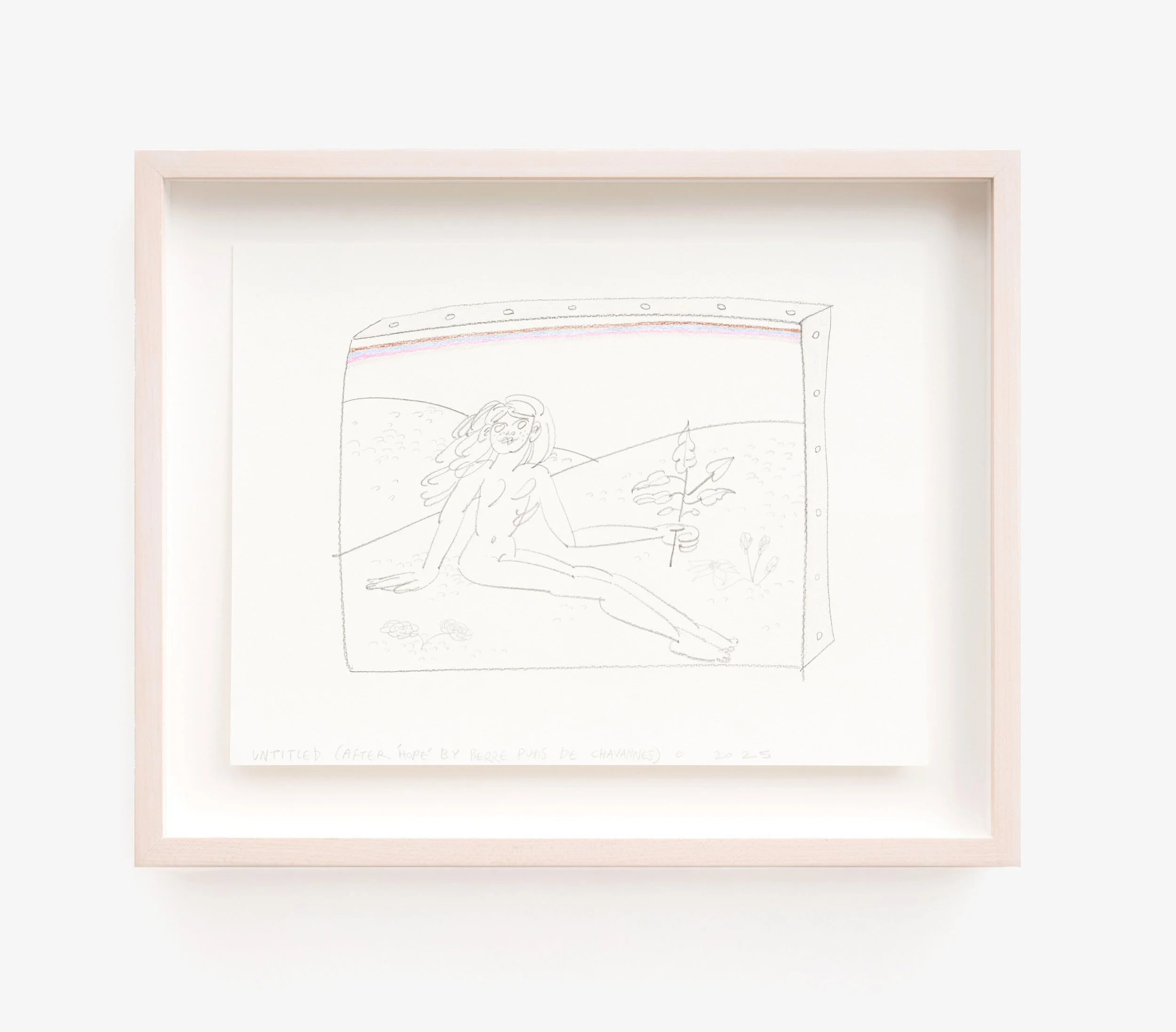 Study for Untitled (after 'hope' by Pierre
Puvis de Chavannes) , 21 × 30 cm, pencil on paper, 12.26 gallery, Dallas, US , 2025