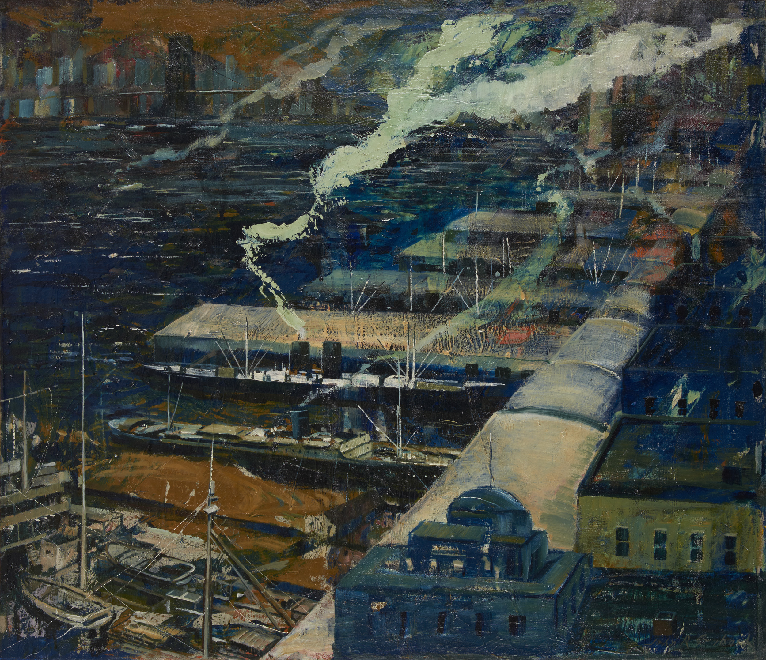 Ships, Piers and Smoke, 1941, John R. Grabach (1886 - 1981)_80%1.jpg