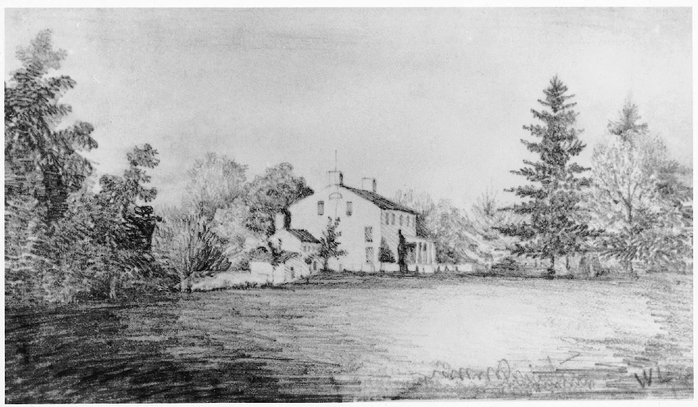 View of Morven from the Southwest , signed W. L., dated 1840. Historical Society of Princeton.