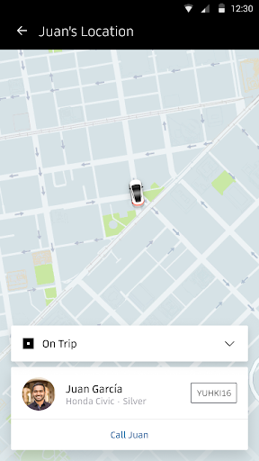 Drivers' recipient view (in-app)