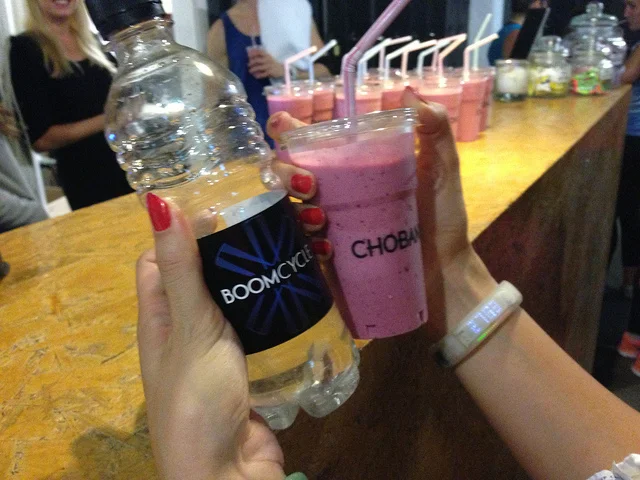 Chobani Post Workout treat at Boom Cycle