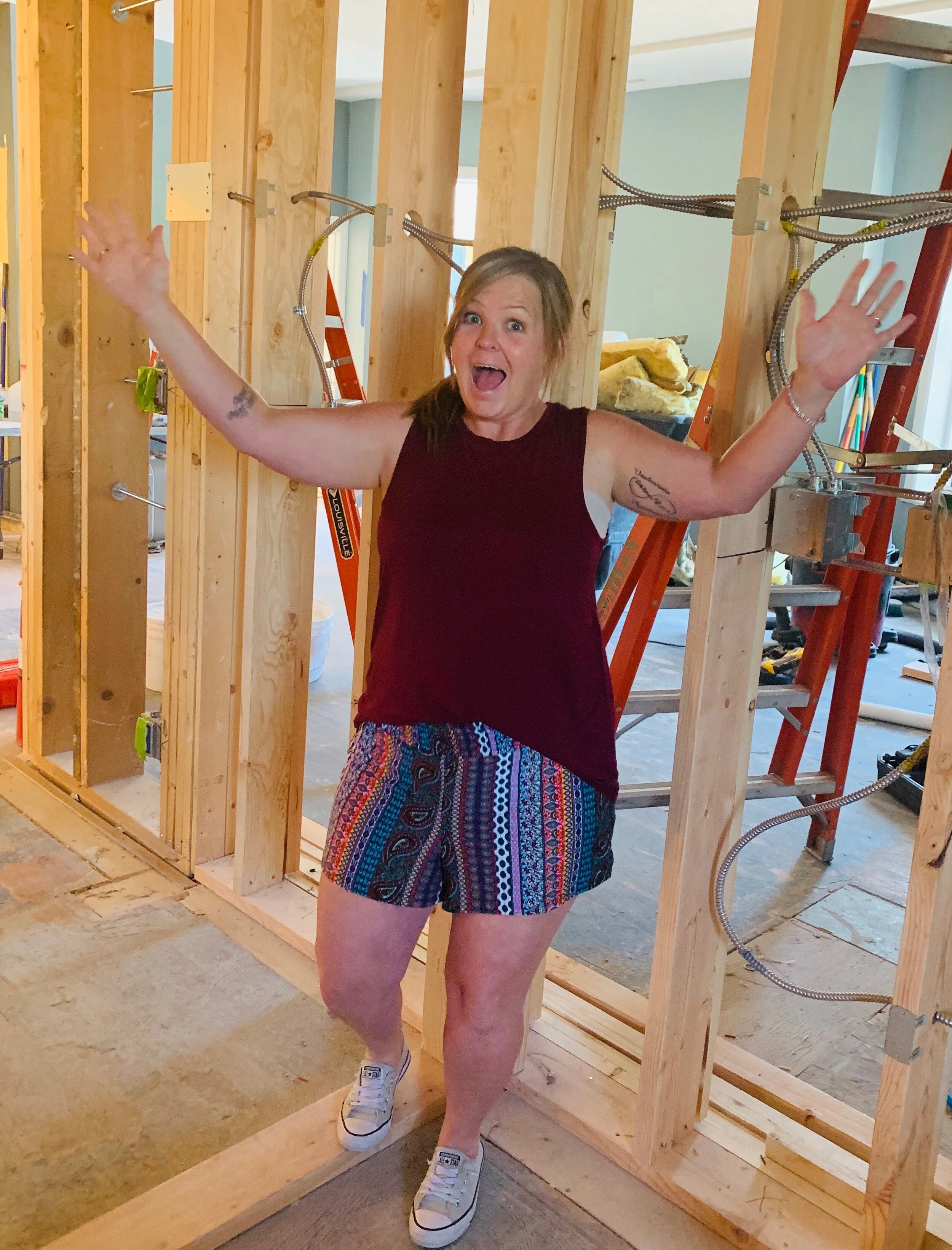 Walls going up at Te Veo House!