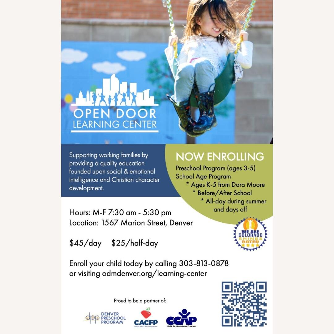 We have several openings for new kids at our Learning Center!
Now is the time to apply for your child&rsquo;s spot in our Preschool and Elementary programs. To inquire, call 303-813-0878 or visit odmdenver.org/learning-center