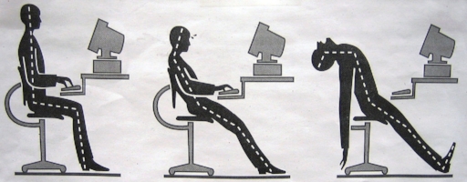 Posture at 8 am, 12 pm and 4 pm. ;)