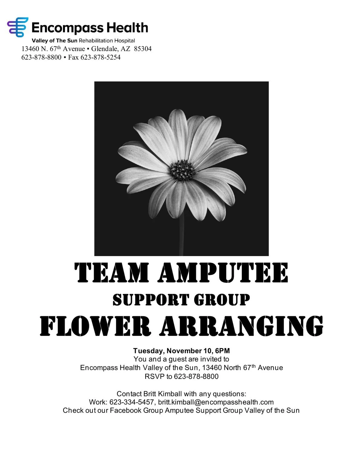 Team Amputee Support Group: Flower Arranging