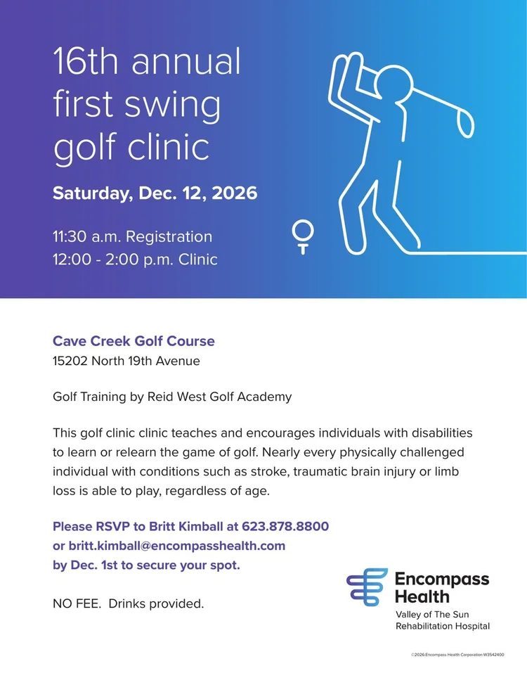 16th Annual First Swing Golf Clinic flyer