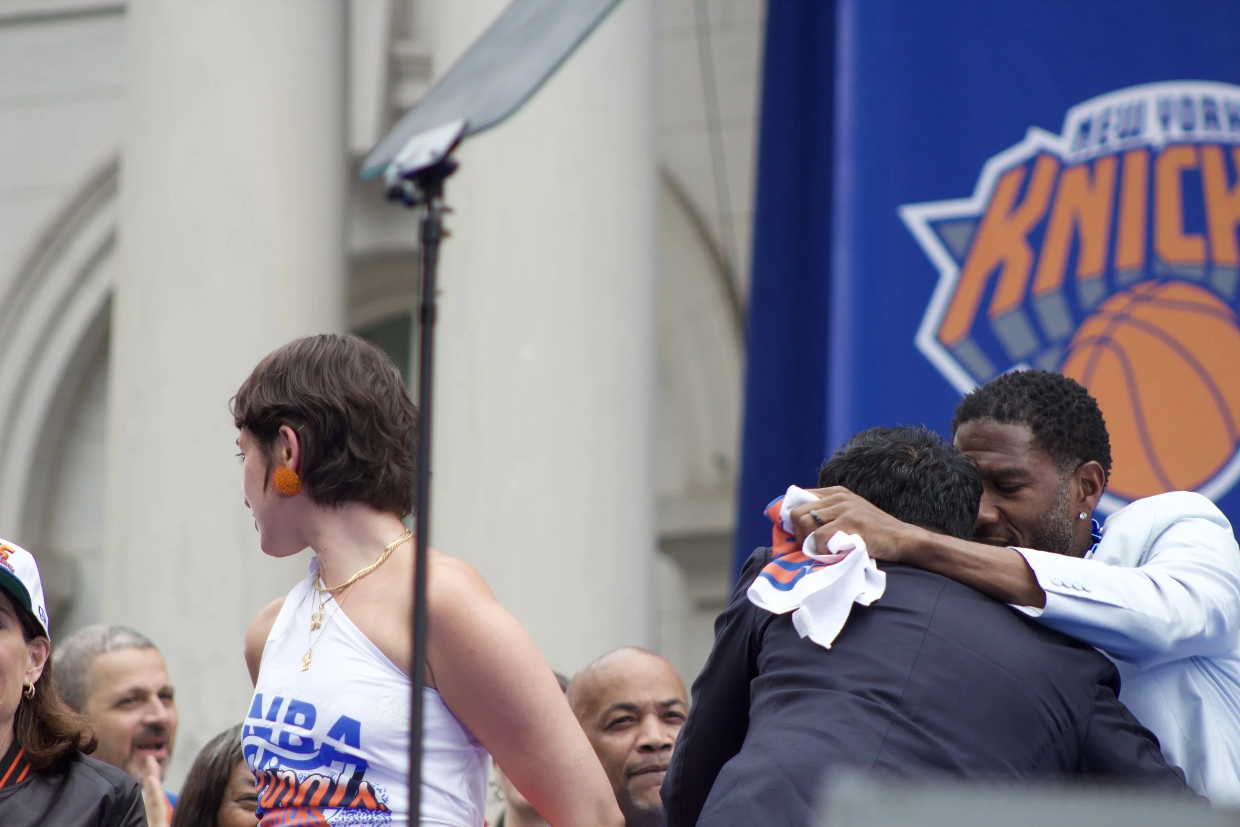 Rama Duwaji, Zohran Kwame Mamdani, Jumaane Williams (L->R)