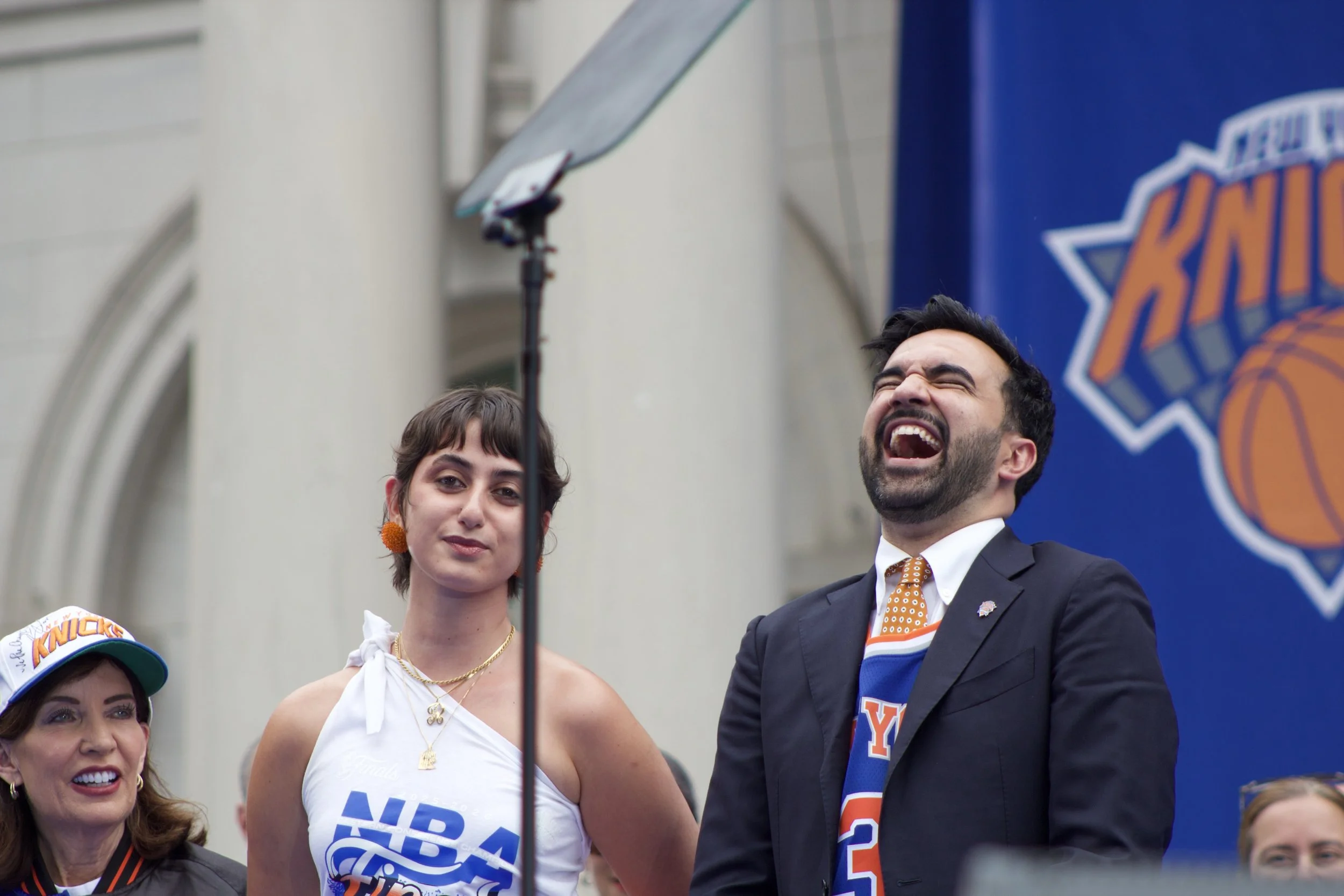 Kathy Hochul, Rama Duwaji, Zohran Kwame Mamdani (L->R)