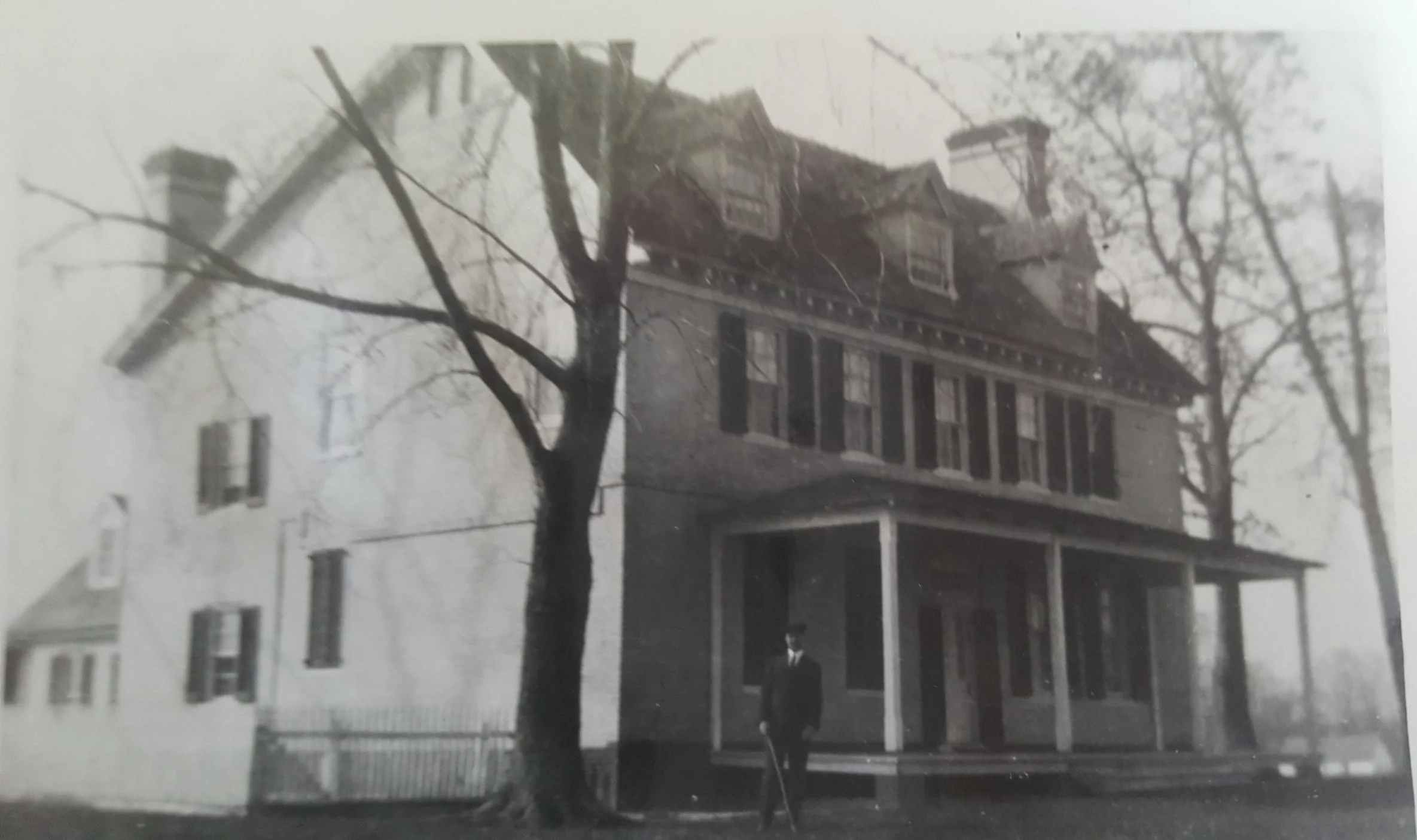 Photo graciously provided by the pippin family. You can see the original cornice of the house, from where a sample of paint was taken and analyzed.