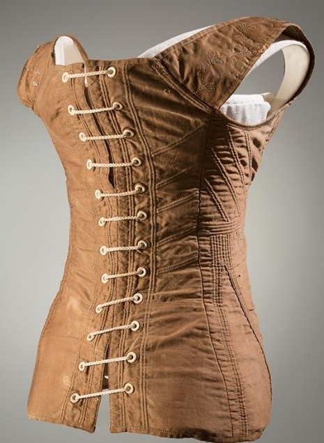 figure 2. early 19th century corset with bone grommets. the museum at the fashion institute of technology, ny. object no. 2009.1.1.