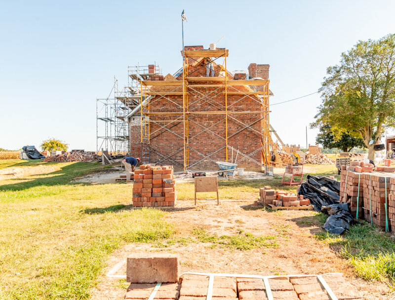  Another image of the kitchen being reconstructed. 