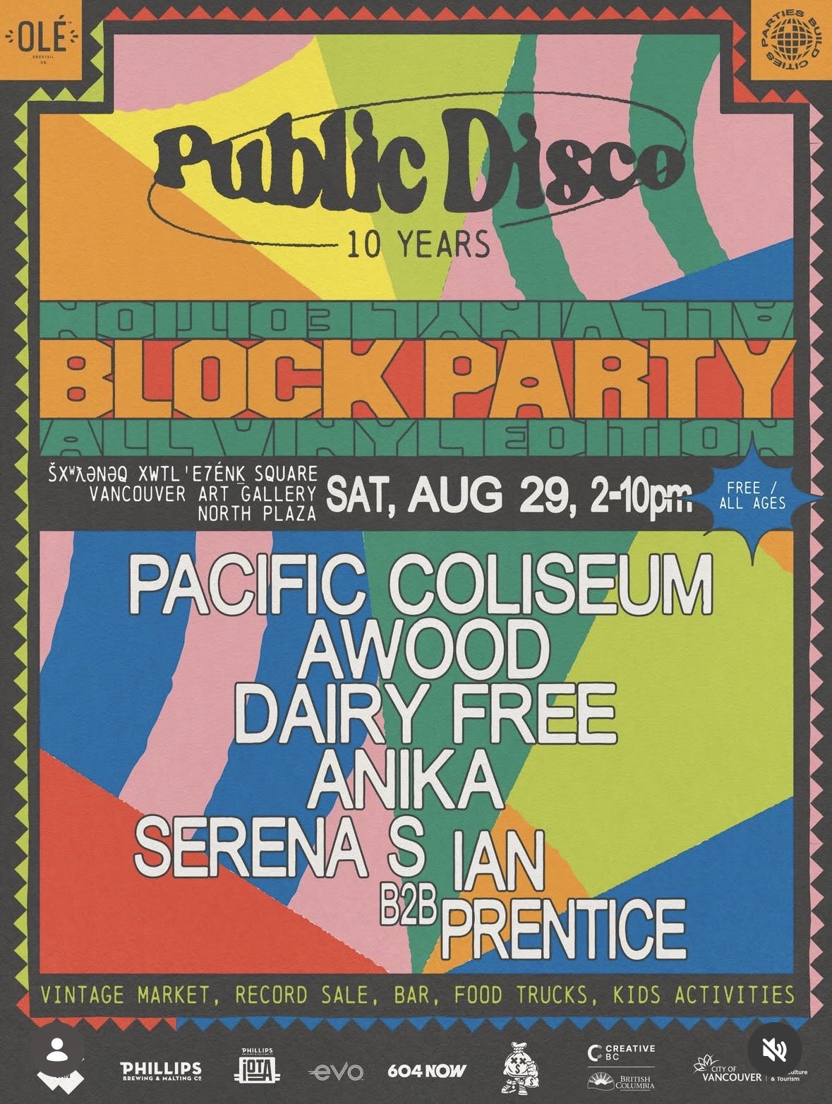 Public Disco 10 Years Block Party flyer