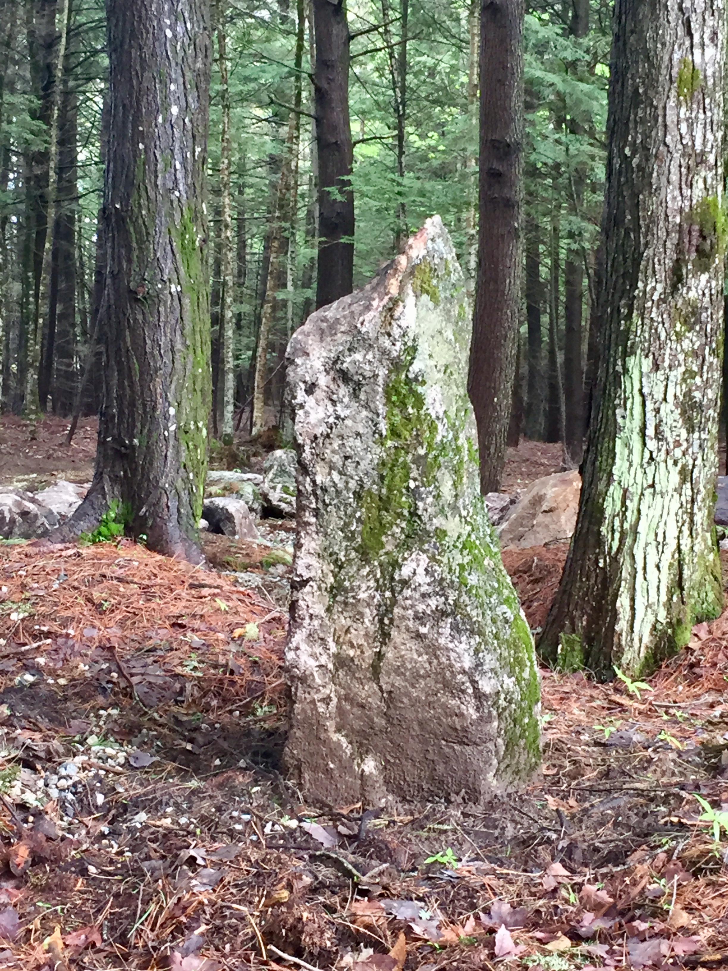 Standing stones fire pit entrance Yarmouth, ME — Norton Stoneworks