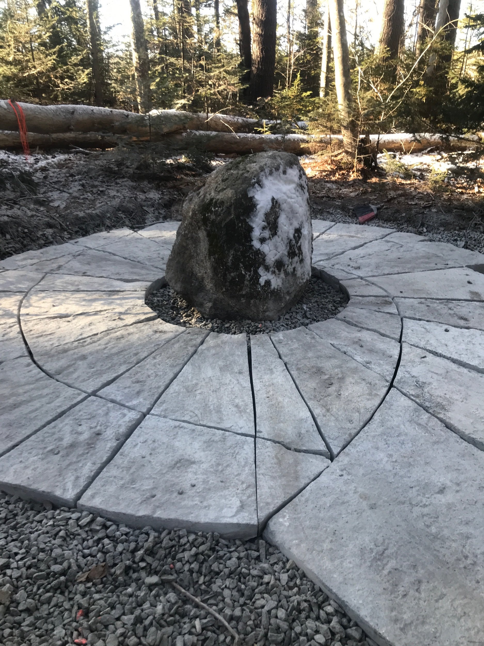 granite spiral and boulder