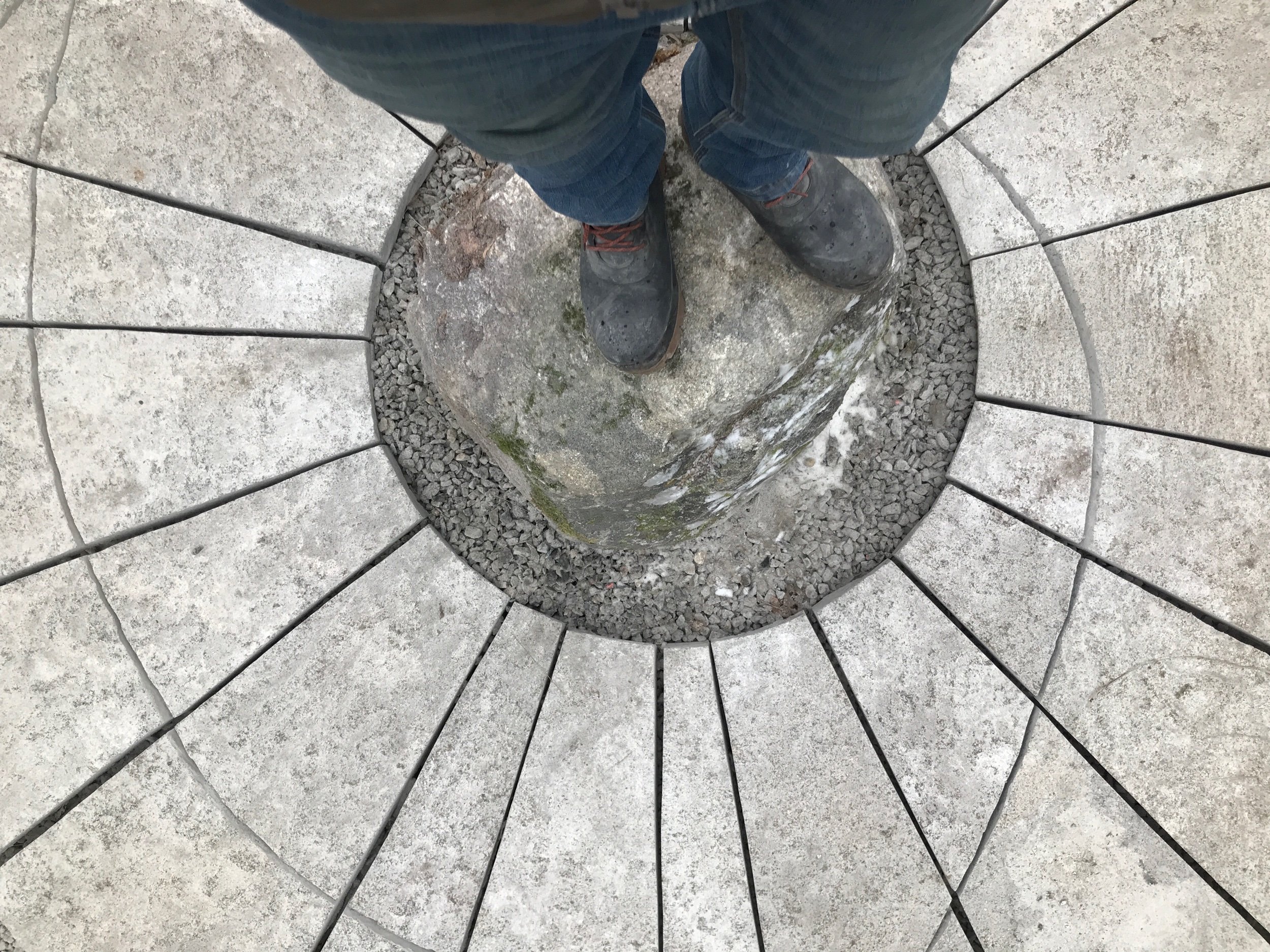 stone spiral at botanical gardens