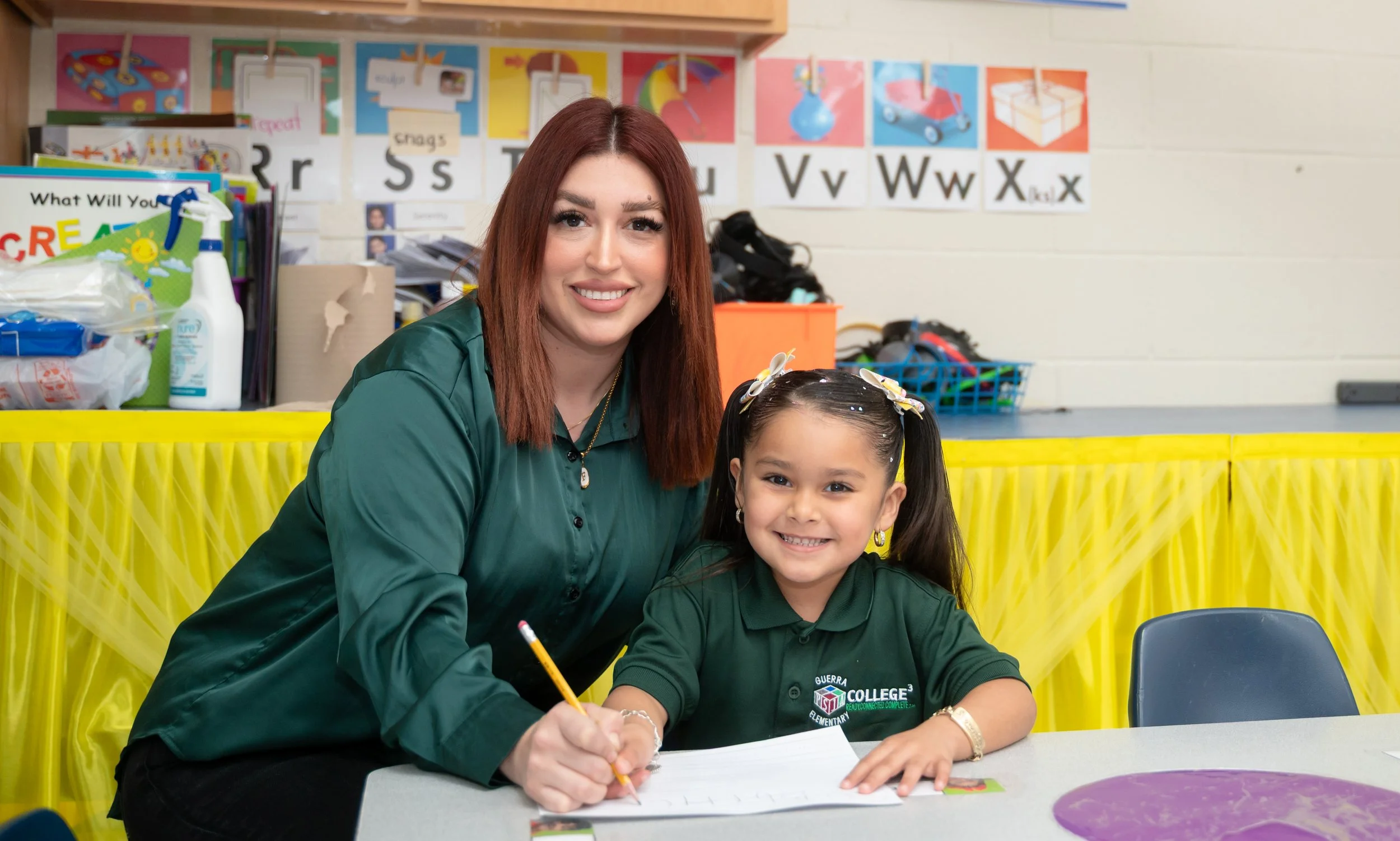 Teacher and student practicing hand wringing