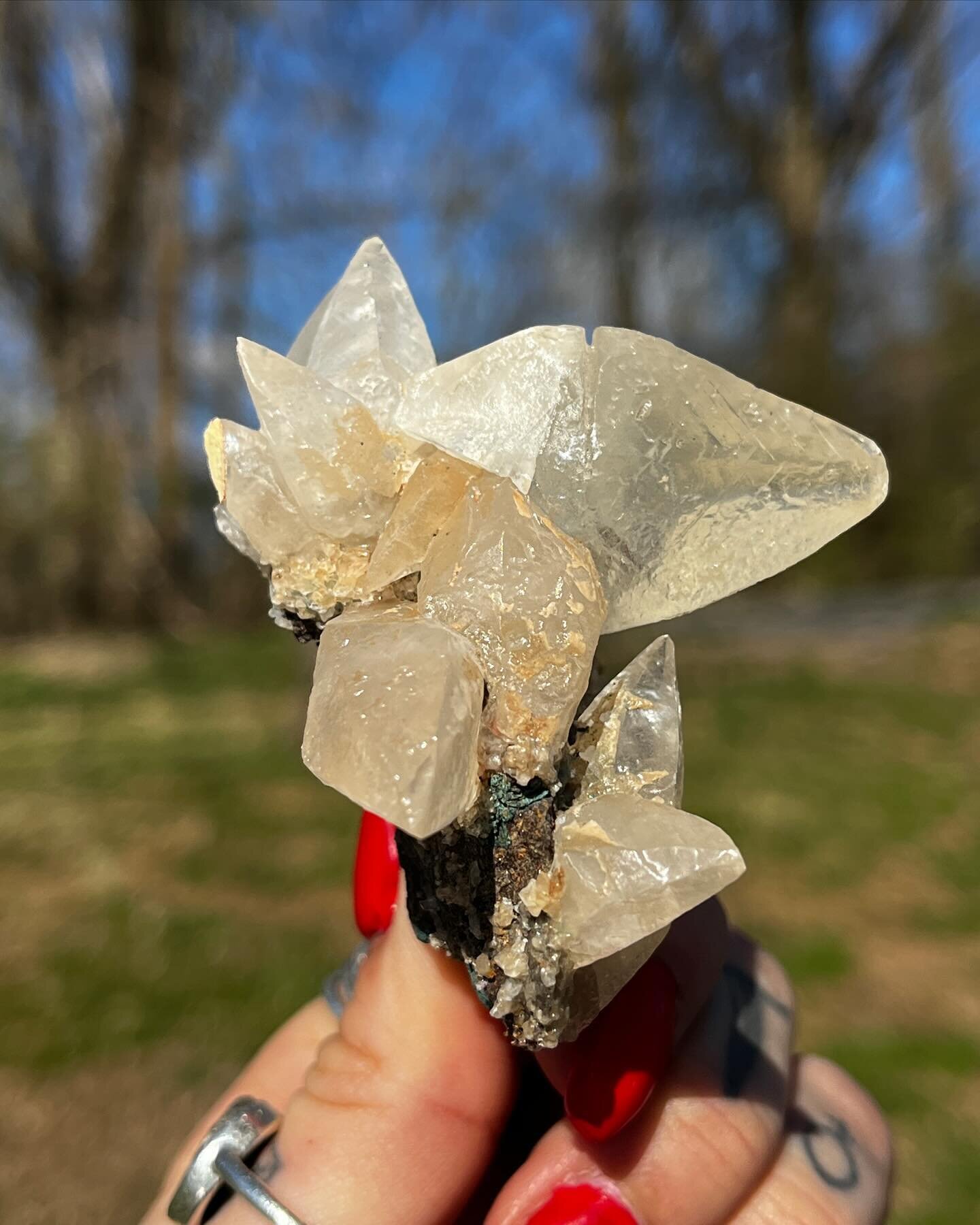 Awesome dogtooth calcite crystal! We have a few of these tiny pieces✨✨